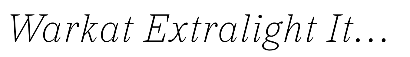 Warkat Extralight Italic
