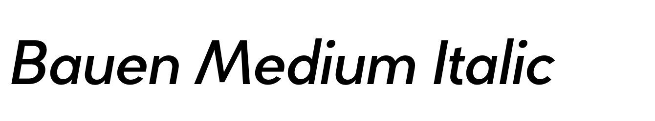 Bauen Medium Italic