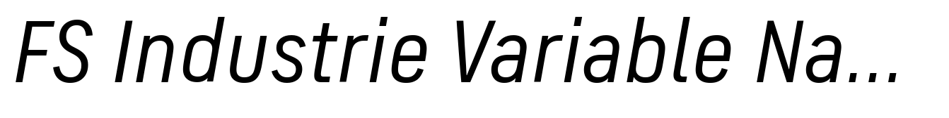 FS Industrie Variable Narrow Italic