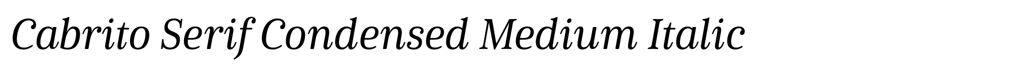 Cabrito Serif Condensed Medium Italic image