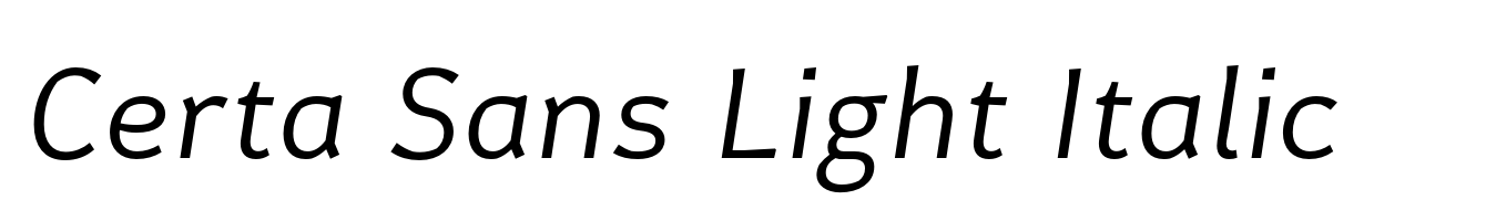 Certa Sans Light Italic