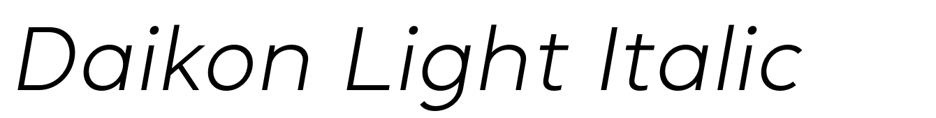Daikon Light Italic