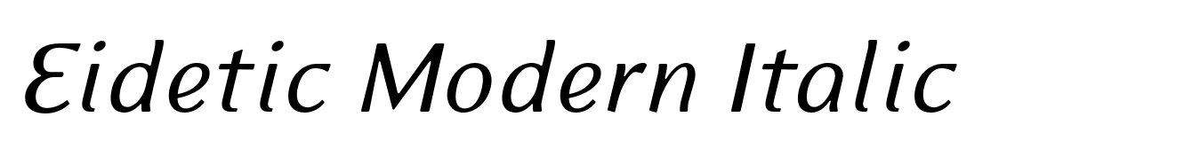 Eidetic Modern Italic