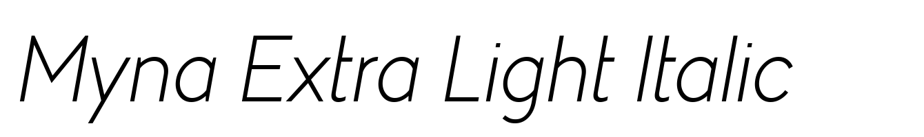Myna Extra Light Italic