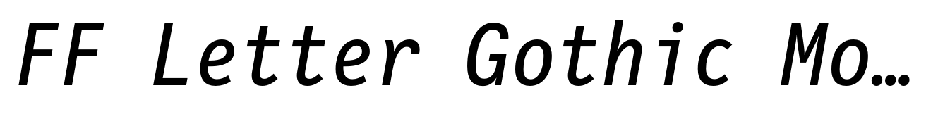 FF Letter Gothic Mono Pro Regular Italic