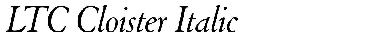 LTC Cloister Italic Font | Webfont & Desktop | MyFonts