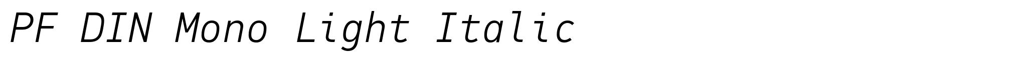 PF DIN Mono Light Italic image