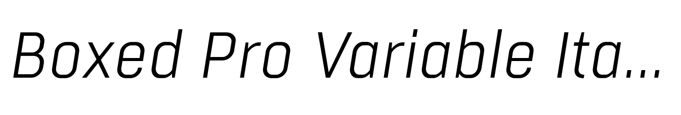 Boxed Pro Variable Italic