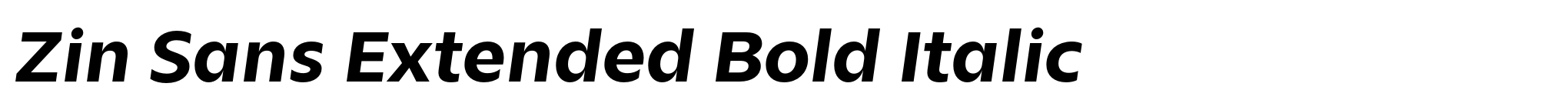 Zin Sans Extended Bold Italic image