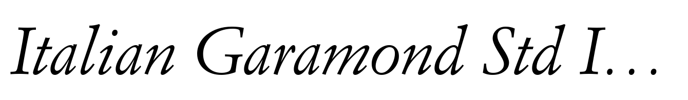 Italian Garamond Std Italic