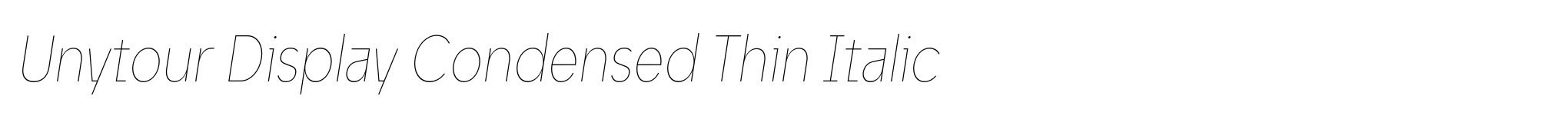 Unytour Display Condensed Thin Italic image