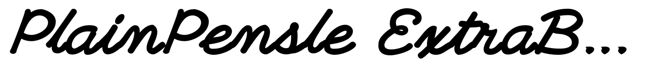 PlainPensle ExtraBold Italic
