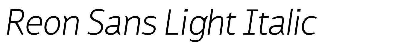 Reon Sans Light Italic