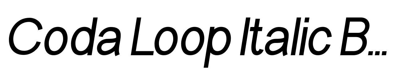 Coda Loop Italic Bold