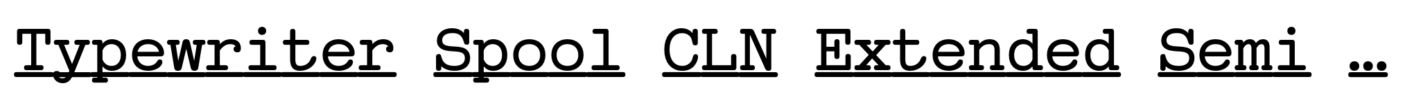 Typewriter Spool CLN Extended Semi Bold Italic image