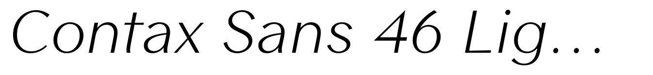 Contax Sans 46 Light Italic