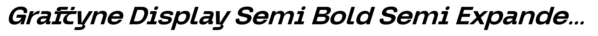 Graftyne Display Semi Bold Semi Expanded Italic image