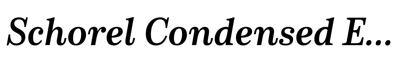 Schorel Condensed Ex Bold Italic
