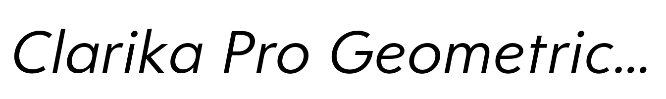 Clarika Pro Geometric Italic