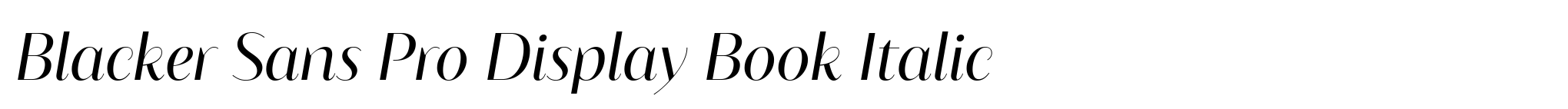 Blacker Sans Pro Display Book Italic image