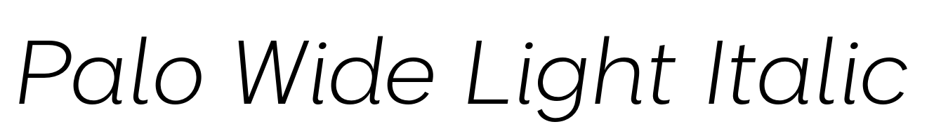 Palo Wide Light Italic