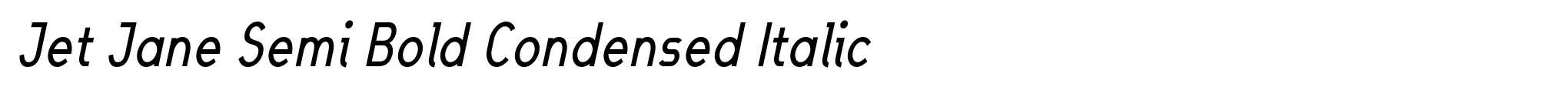 Jet Jane Semi Bold Condensed Italic image