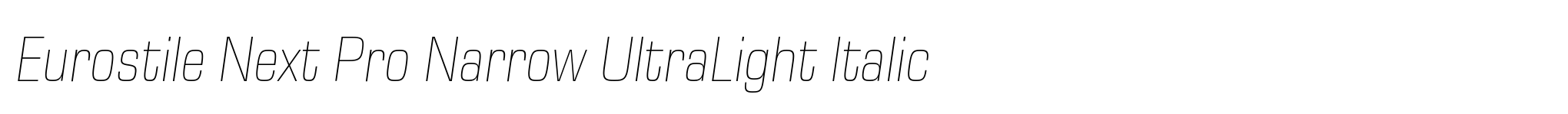 Eurostile Next Pro Narrow UltraLight Italic image