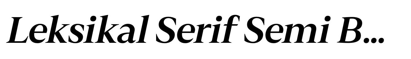 Leksikal Serif Semi Bold Italic