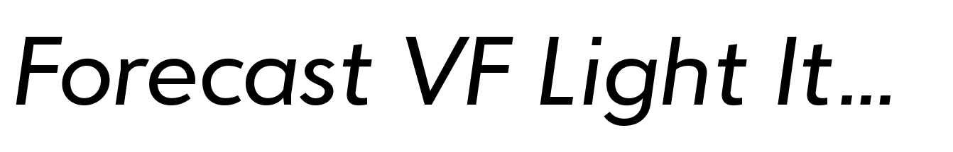 Forecast VF Light Italic