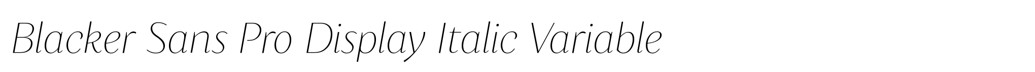Blacker Sans Pro Display Italic Variable image
