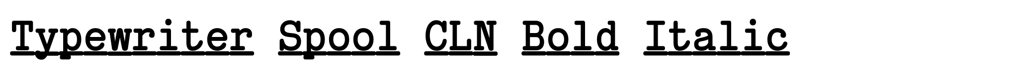 Typewriter Spool CLN Bold Italic image