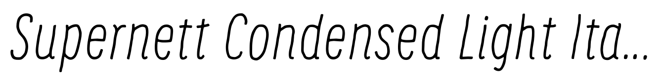 Supernett Condensed Light Italic