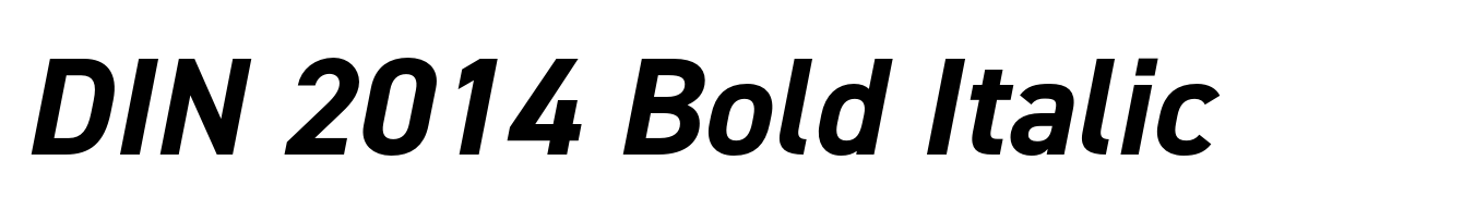 DIN 2014 Bold Italic