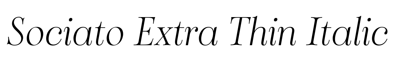 Sociato Extra Thin Italic