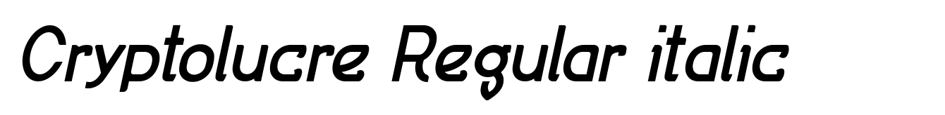 Cryptolucre Regular italic