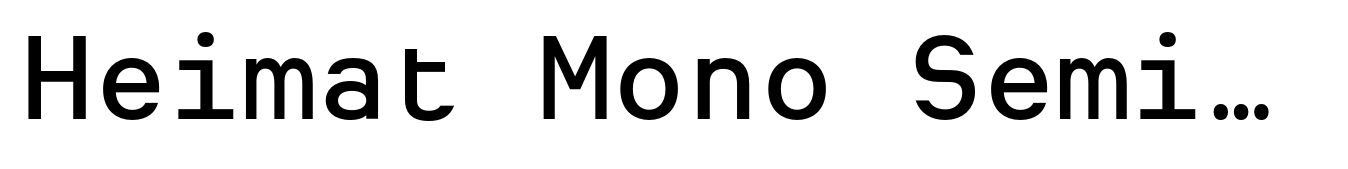 Heimat Mono Semi Bold