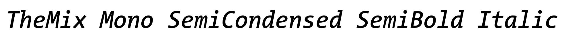 TheMix Mono SemiCondensed SemiBold Italic image