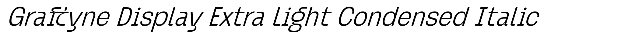 Graftyne Display Extra Light Condensed Italic image