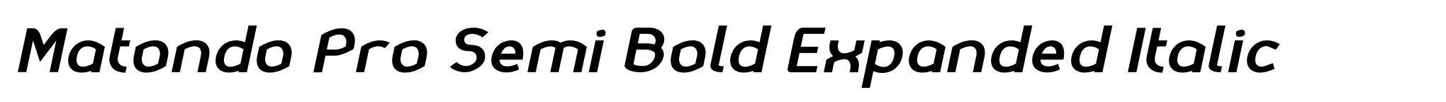 Matondo Pro Semi Bold Expanded Italic image