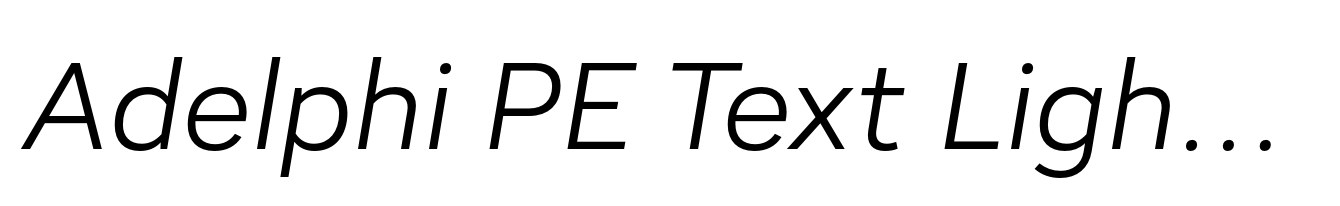 Adelphi PE Text Light Italic