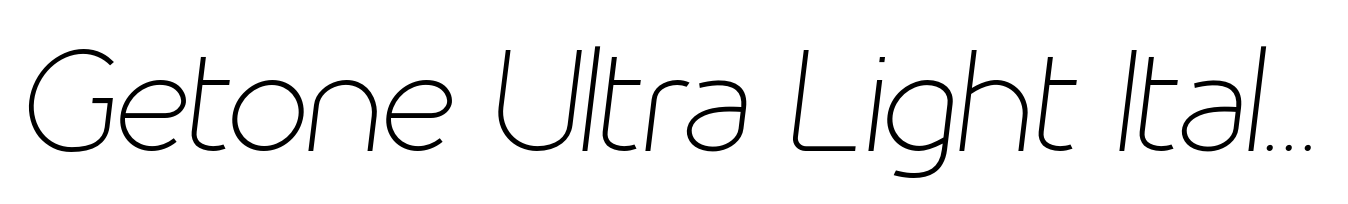 Getone Ultra Light Italic