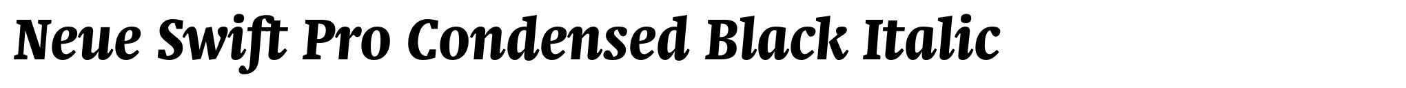 Neue Swift Pro Condensed Black Italic image