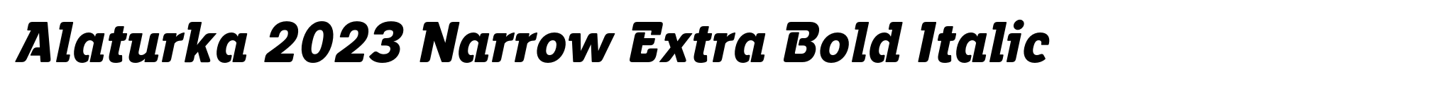 Alaturka 2023 Narrow Extra Bold Italic image