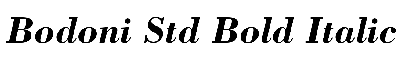 Bodoni Std Bold Italic