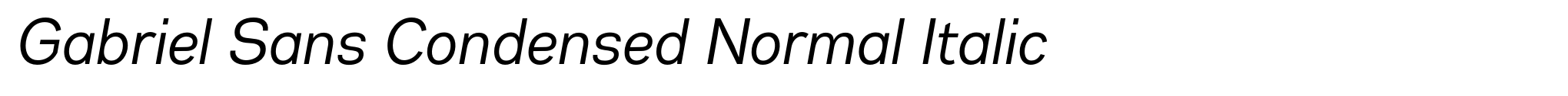 Gabriel Sans Condensed Normal Italic image