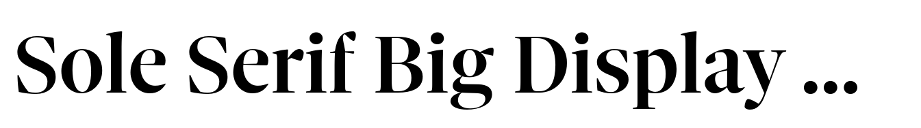 Sole Serif Big Display Medium