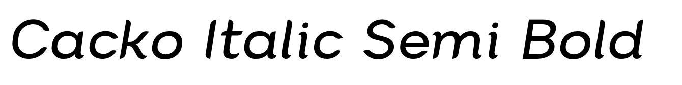Cacko Italic Semi Bold