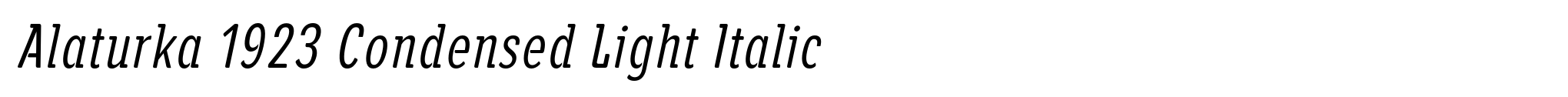 Alaturka 1923 Condensed Light Italic image