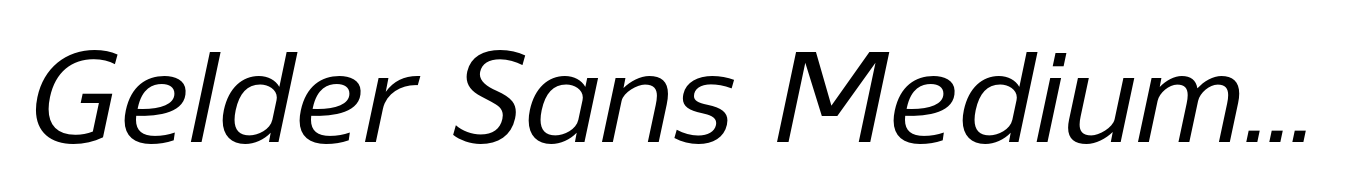 Gelder Sans Medium Italic