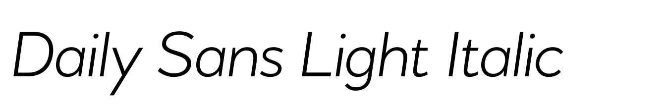 Daily Sans Light Italic